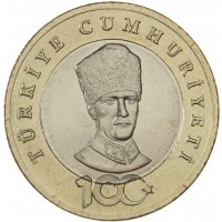 Монета Турция 5 лир 2023 100 лет со дня основания Республики