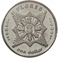 Монета Флорес 1 доллар 2021 Учебный фрегат - Дар молодежи