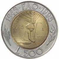 Монета Сан-Марино 500 лир 1995