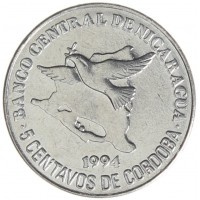 Монета Никарагуа 5 сентаво 1994