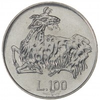 Монета Сан-Марино 100 лир 1974