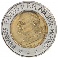 Монета Ватикан 500 лир 1995