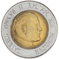 Монета Ватикан 500 лир 1997