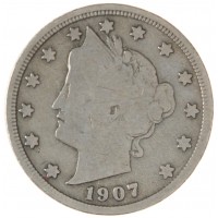 Монета США 5 центов 1907