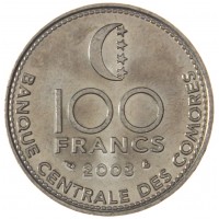 Коморские острова 100 франков 2003