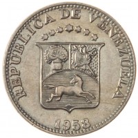 Монета Венесуэла 12 1/2 сентимо 1958