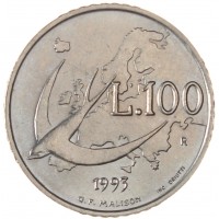 Монета Сан-Марино 100 лир 1993