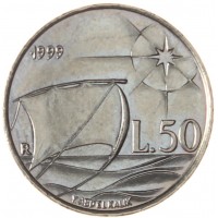Монета Сан-Марино 50 лир 1999