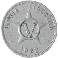 Монета Куба 5 сентаво 1963