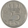 Нидерланды 25 центов 1968