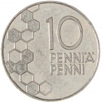 Монета Финляндия 10 пенни 1995