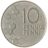 Монета Финляндия 10 пенни 1992