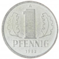 Монета ГДР 1 пфенниг 1982