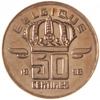 Монета Бельгия 50 сантимов 1998 'BELGIQUE'