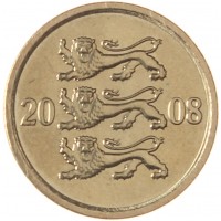 Монета Эстония 10 сентов 2008