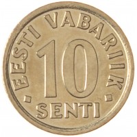 Монета Эстония 10 сентов 2008