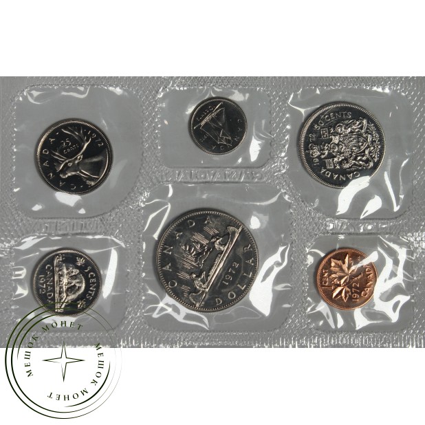 Канада Официальный годовой набор 1972 (6 монет в запайке)