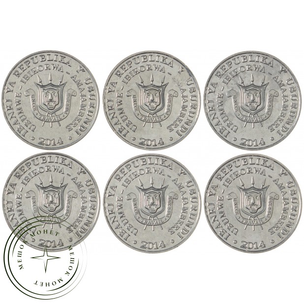 Бурунди набор 6 монет 5 франков 2014 Фауна - Птицы