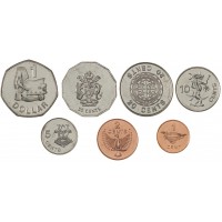 Соломоновы острова набор 7 монет 1, 2, 5, 10, 20, 50 центов и 1 доллар 1996-2008