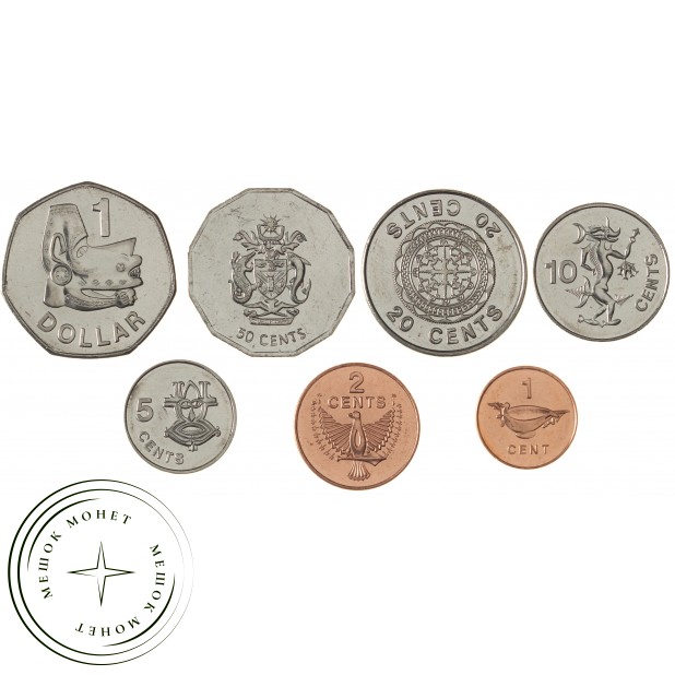 Соломоновы острова набор 7 монет 1, 2, 5, 10, 20, 50 центов и 1 доллар 1996-2008 — 937040351