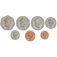 Соломоновы острова набор 7 монет 1, 2, 5, 10, 20, 50 центов и 1 доллар 1996-2008