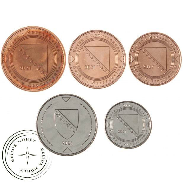 Босния и Герцеговина набор 5 монет 2017 - 2021