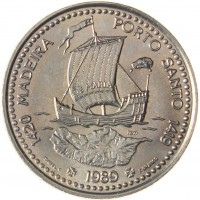 Монета Португалия 100 эскудо 1989 Золотой век открытий - Открытие острова Мадейра