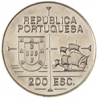 Португалия 200 эскудо 1992 450 лет открытию Калифорнии