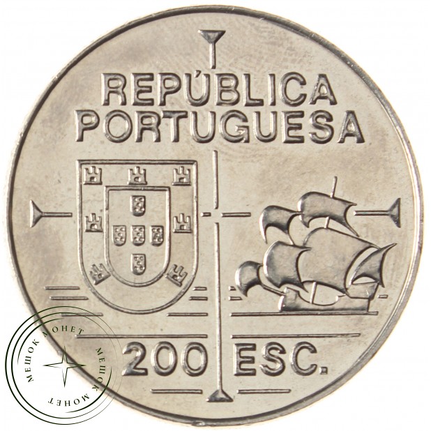 Португалия 200 эскудо 1992 450 лет открытию Калифорнии