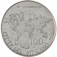 Монета Ватикан 100 лир 1985