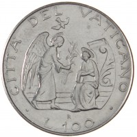 Монета Ватикан 100 лир 1987