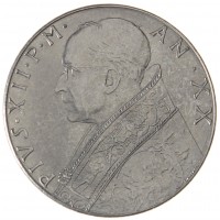 Монета Ватикан 100 лир 1958