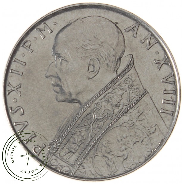 Ватикан 100 лир 1956
