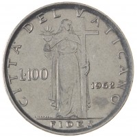 Монета Ватикан 100 лир 1962