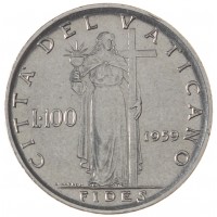 Монета Ватикан 100 лир 1959