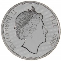 Монета Фиджи 1 доллар 2009 Великие животные мира - Зебра