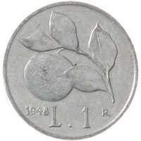 Монета Италия 1 лира 1948