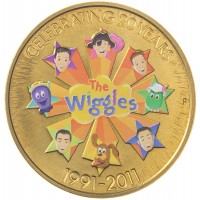 Монета Австралия 1 доллар 2011 20 лет музыкальной группе Wiggles 