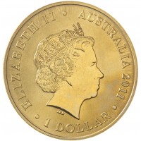 Монета Австралия 1 доллар 2011 20 лет музыкальной группе Wiggles