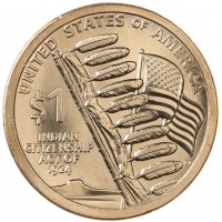 Монета США 1 доллар 2024 Закон о гражданстве коренных народов