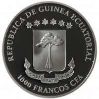 Монета Экваториальная Гвинея 1000 франков 2016 Гигантский кодекс