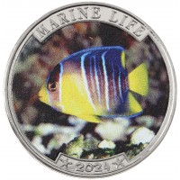 Монета Индия остров Наркондам 25 рупий 2024 Морская флора