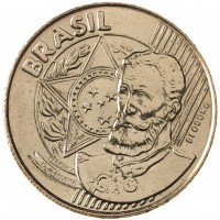 Монета Бразилия 25 сентаво 2016