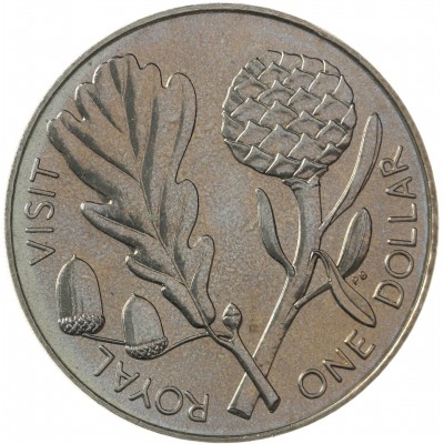 Монета Новая Зеландия 1 доллар 1981 Королевский визит
