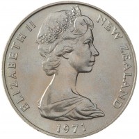 Монета Новая Зеландия 1 доллар 1971