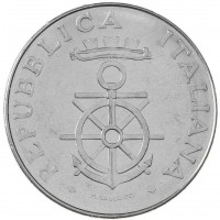 Монета Италия 100 лир 1981 100 лет со дня основания Морской Академии в Ливорно