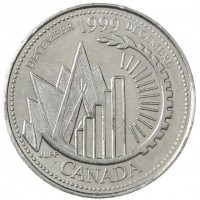 Монета Канада 25 центов 1999 Декабрь 1999 - Это Канада