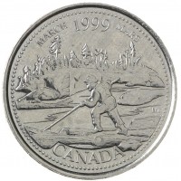 Монета Канада 25 центов 1999 Март 1999 - Сплав на плоту