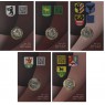 Беларусь набор 5 монет 2 рубля 2023 Животный мир на гербах городов Беларуси - Медведь, Лось, Бык, Орёл и Лис