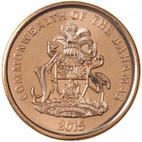 Монета Багамские острова 1 цент 2015